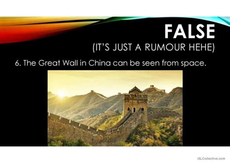 True or False: Fun Facts general rea…: English ESL powerpoints