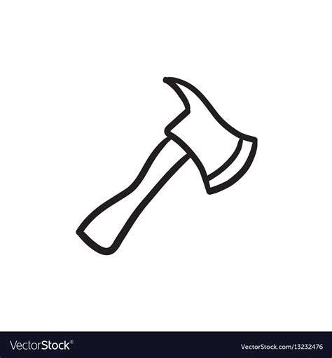 Fire axe sketch icon Royalty Free Vector Image