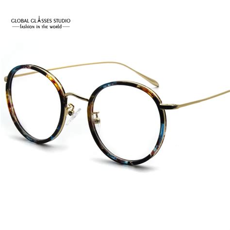 Retro Shape Latest Brand Design Colorful Round Shape Lens Optical Frame Classic Metal Eyeglasses ...