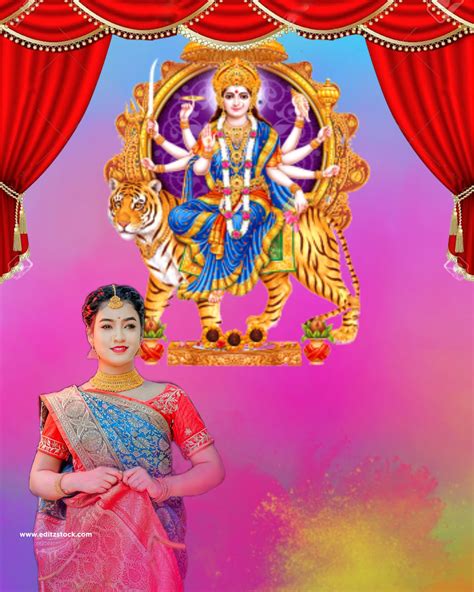 Durga Puja Pandal Editing Background With Girl Download