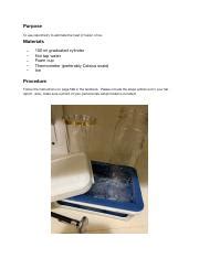 Estimating Heat of Fusion of Ice Using Calorimetry: Lab Report | Course ...