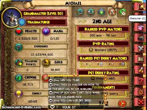 Wizard101 level 50 ice pvp guide (2500 rank) - YouTube