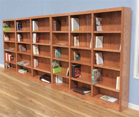 15 Shelf Triple Wide Wood Bookcase, 72 inch Tall, Oak Finish - Concepts ...