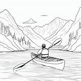 Premium Photo  Kid Canoe Coloring Page Kayaking Adventure In A Serene sketch template