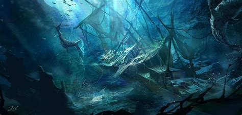 ArtStation - Underwater concept, Derrick Song | Underwater background, Underwater, Fantasy landscape