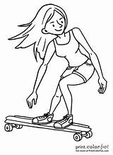 Skateboard Coloring Page sketch template