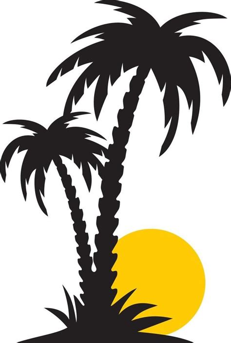 Palm Tree Silhouette and Sunset Wall Art