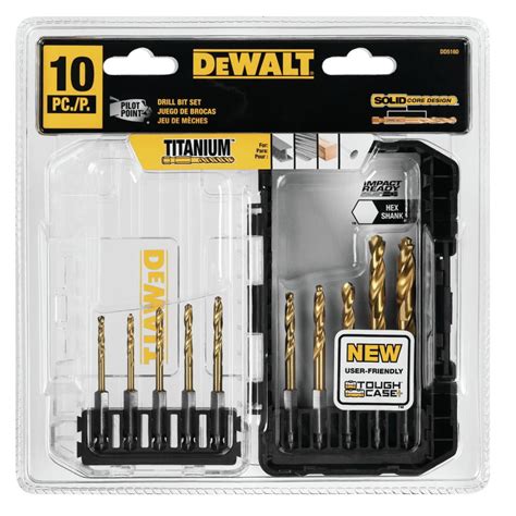 DeWalt Titanium Drill Bit Set, 10-Piece Impact Ready - Walmart.com - Walmart.com