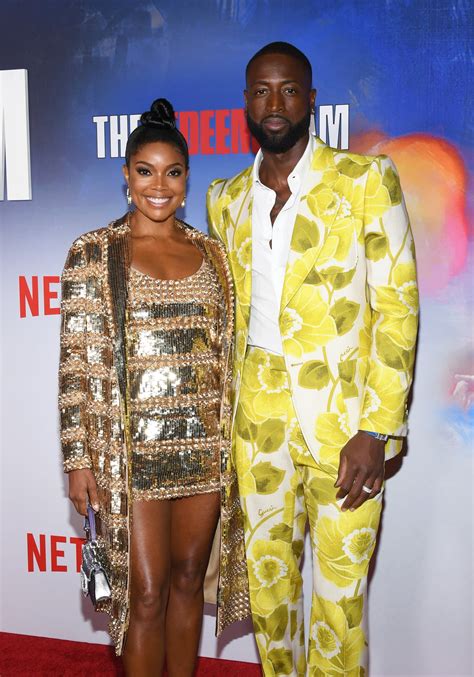 Gabrielle Union and Dwyane Wade Coordinate in Gold Outfits | POPSUGAR Fashion