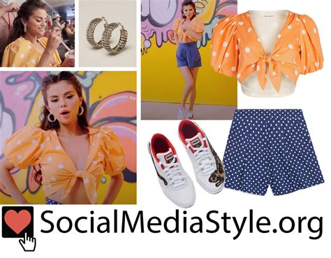 Selena Gomez's polka dot outfit and fun accessories from the Ice Cream ...