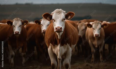 photo of cattle in its natural habitat. Generative AI ilustração do ...