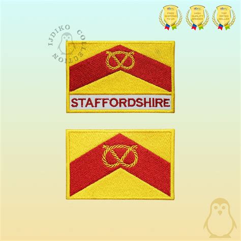 UK STAFFORDSHIRE County Flag Embroidered Iron on Patch Sew on - Etsy