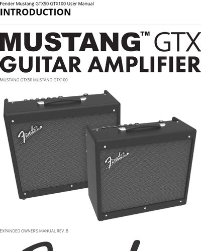 Fender Mustang GTX100 manual