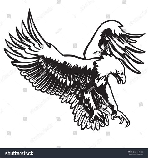 Eagle emblem isolated on white vector illustration. American symbol of freedom. | EZ Canvas