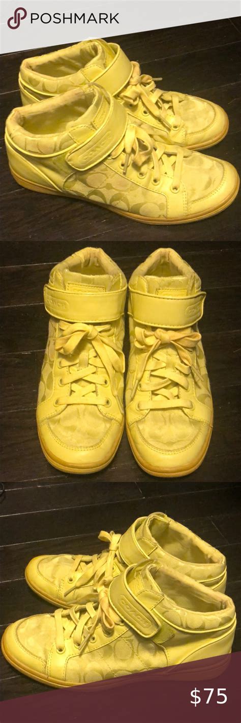 Yellow coach high top sneakers llow coach high top sneakers Coach Shoes ...