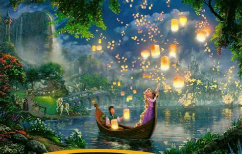 Thomas Kinkade Disney Dreams Collection Tangled 500pc Boxless Puzzle ...