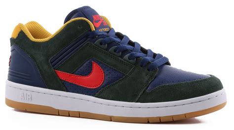 Nike SB Air Force II Skate Shoes - midnight green/habanero red-blue void - Free Shipping | Tactics