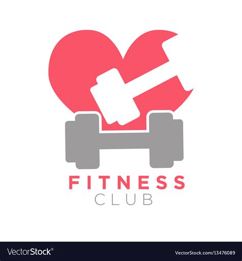 Fitness club logo design with dumbbells on Vector Image