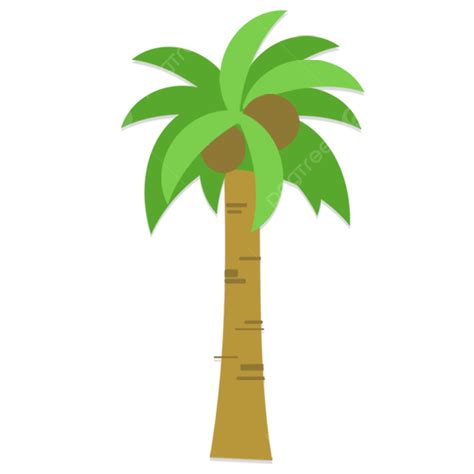 Cartoon Coconut Trees PNG Picture, Cute Cartoon Coconut Tree Illustration, Cartoon Stickers ...