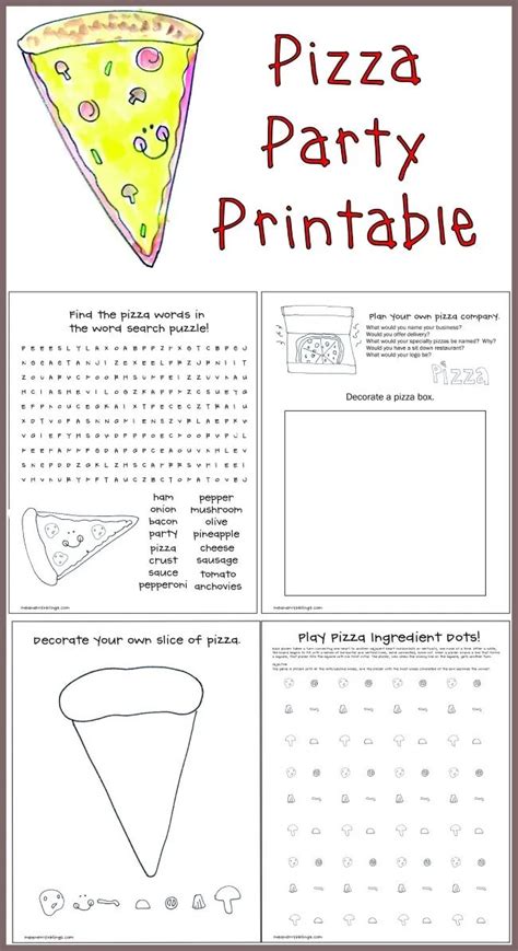 Free Pizza Party Banner Printable and Games