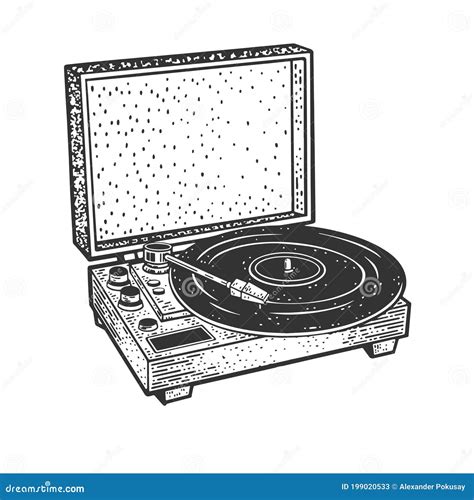 Turntable Record Player Sketch Vector Illustration Stock Vector - Illustration of symbol ...