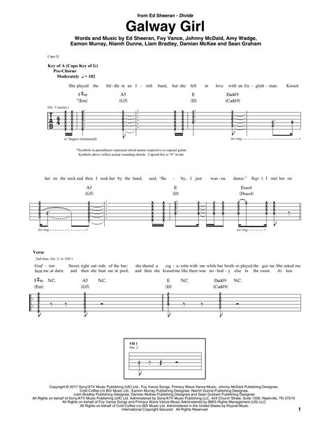 Galway Girl by Ed Sheeran - Guitar Rhythm Tab - Guitar Instructor