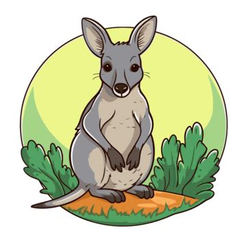 Wallaby Clipart Cartoon Kangaroo Sitting Around In The Grass Vector, Wallaby, Clipart, Cartoon ...