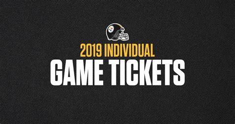 Pittsburgh Steelers on Twitter: "Individual game tickets for our 2019 ...