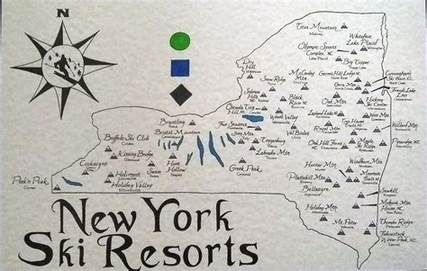 New York Ski Resorts Map - Etsy