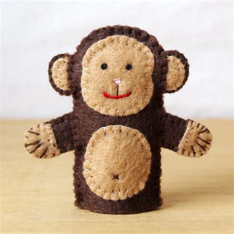 Felt finger puppet monkey animal puppet storytime puppet