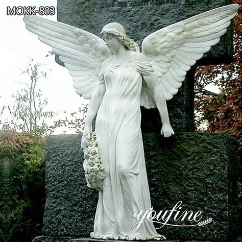 Natural Marble Outdoor Guardian Angel Statue Factory Supply MOKK-803 ...