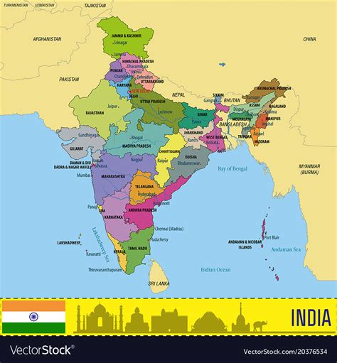 India Highly Detailed Editable Political Map Stock Vector - Vrogue