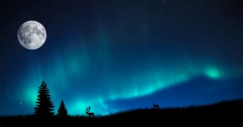 Full Moon and Aurora Borealis | Moonipulations | Northern lights wallpaper, Northern lights ...