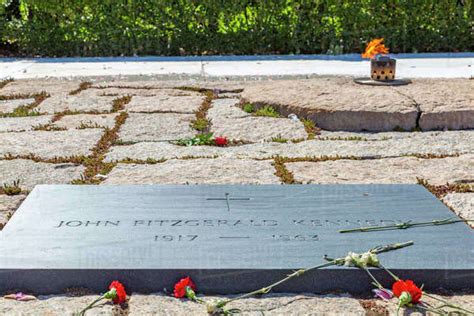 View of President John F. Kennedy Gravesite in Arlington National Cemetery, Washington D.C ...