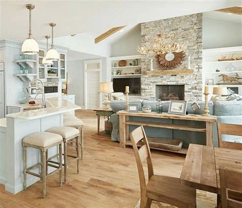 Beach house interior design ideas (49) | Rustic chic living room, Beach house living room ...