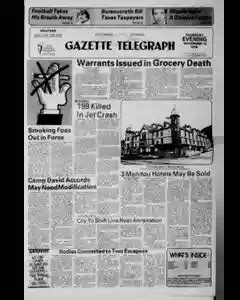 Colorado Springs Gazette Telegraph Archives, Nov 16, 1978, p. 1