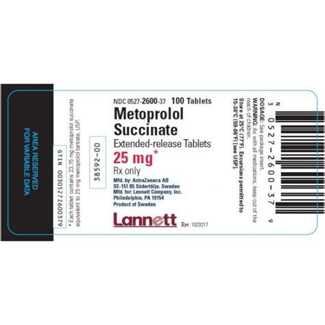 METOPROLOL SUCC ER 25MG - RX Products