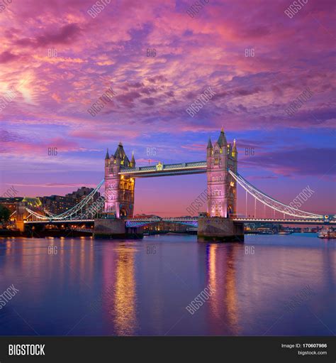 London Tower Bridge sunset on Thames river in England Stock Photo & Stock Images | Bigstock