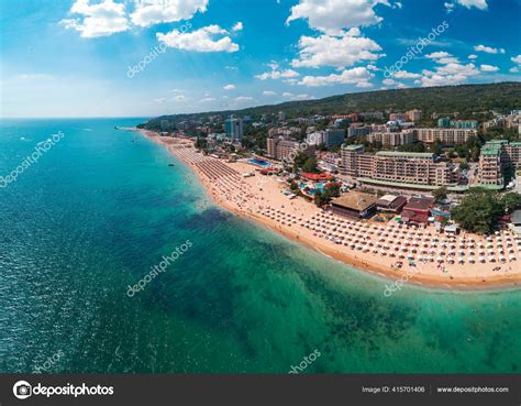 Aerial View Golden Sands Beach Resort Zlatni Piasacithe Varna Bulgaria ...