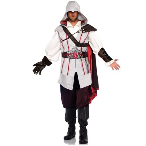 Fantasia Ezio Assassins Creed Masculina Luxo Cosplay