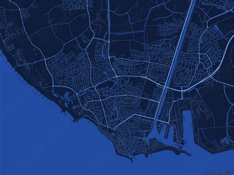 Vlissingen - Dark Blue Vector Map | Boundless Maps