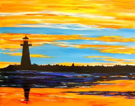 Art By Juhi: Lighthouse sunset