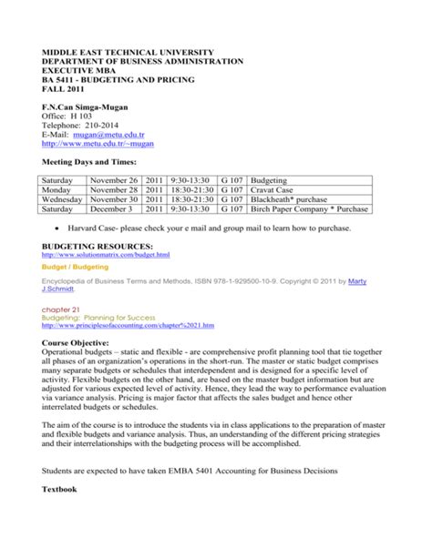 Syllabus - Middle East Technical University