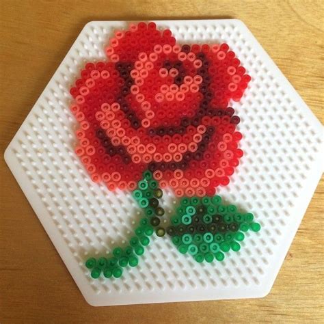 Rose flower hama mini beads by swedishsuperninja | Easy perler bead patterns, Hamma beads ideas ...