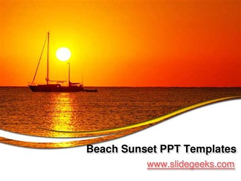 Beach sunset ppt templates