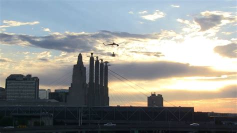 Bartle Hall 'Sky Station' Sculpture Returned To Perch Above City - YouTube