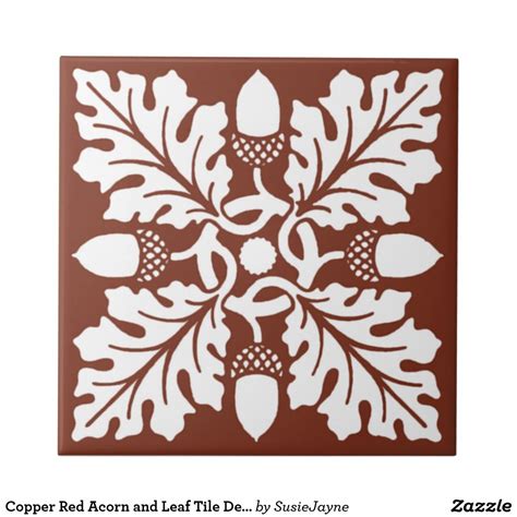 Copper Red Acorn and Leaf Tile Design | Zazzle | Arts and crafts storage, Arts and crafts ...