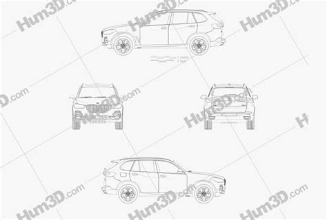 BMW X5 2022 Blueprint - Hum3D