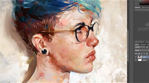 Blue Hair - Painting a Digital Portrait in Photoshop - YouTube