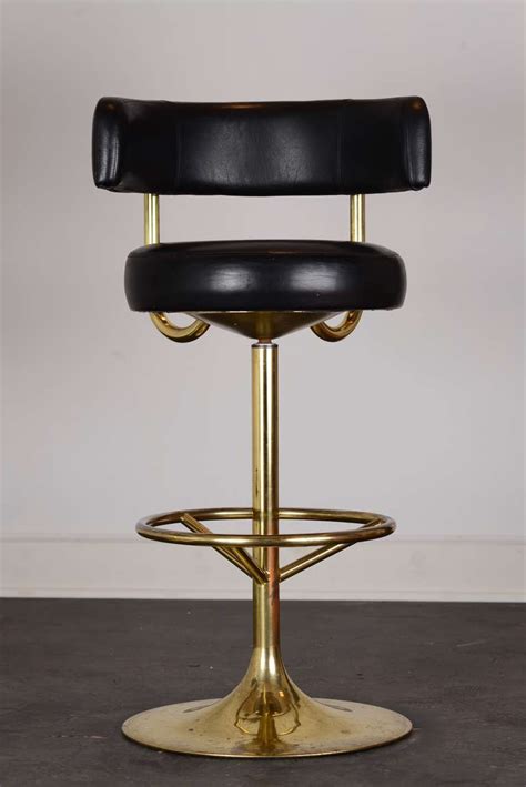 Pair of vintage swivel brass bar stools | 1stdibs.com | Vintage bar ...